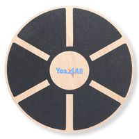 Yes4All Wooden Wobble Balance Board - Exercise Balance Stability Trainer 15.75 inch Diameter - Black - ²DB6FZ