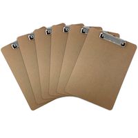Trade Quest Letter Size Clipboard Low Profile Clip Hardboard (Pack of 6)