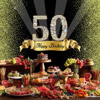 50th Birthday Photography Backdrop Man Women Background Fifty Years Old Age Party Decoration Photo Banner Photobooth Props