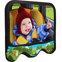 COZY GREENS Baby Car Mirror Forest Theme | Baby Mirror for Car Back Seat | Shatterproof, Stable, Crash Tested | 100% Lifetime Satisfaction Guarantee | Wide View Carseat Mirrors Backseat Rear Facing