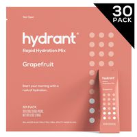 Hydrant Grapefruit Rapid Hydration Mix Version 2, Electrolyte Powder, Dehydration Recovery Drink Blend, Simple Ingredients, Vegan, 30pk