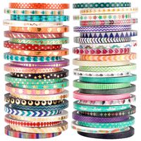 Cute 48 Rolls Washi Tape Set,Foil Gold Thin Decorative Masking Washi Tapes,3MM Wide DIY Paper Tape for DIY Craft Scrapbooking Gift Wrapping Planner