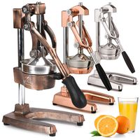 Zulay Professional Citrus Juicer - Manual Citrus Press and Orange Squeezer - Metal Lemon Squeezer - Premium Quality Heavy Duty Manual Orange Juicer and Lime Squeezer Press Stand, Copper Finish
