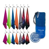 Elite Trend Microfiber Beach Towel for Travel:Oversized XL 78 x 35, 63x63,71x31Inch Quick Drying, Lightweight, Fast Dry Shower & Body Towels, Sand Free (Z-TT-Blue, Bundle 2PACK(71X31+31X16))