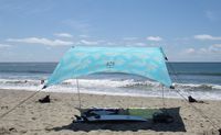 Neso Tents Grande Beach Tent, 7ft Tall, 9 x 9ft, Reinforced Corners and Cooler Pocket(Aqua Fronds)