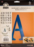 FolkArt 50318 Plaid Stencil Folk-Art Paper Alphabet & Monogram Serif 6", 6"