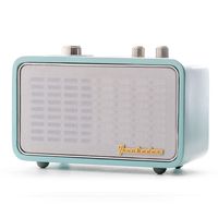 Bluetooth Radio for Home Indoor, Trenbader.com Bluetooth Speaker with Radio, Portable Speaker for iPhone Samsung. Wooden Vintage Style, Customizable Christmas Souvenir, Mic