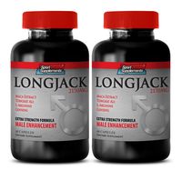 Men Sexual Performance Enhancement - LONGJACK 2170MG - Extra Strength Formula - Male Enhancement - Ginseng Immune Support - 2 Bottle 120 Capsules