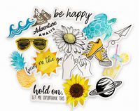 Cool & Trendy Aesthetic Laptop Sticker Pack | 15-Pack Yellow Summer Stickers for Water Bottles | Beach Themed Ocean Hydro Flask Decal Stickers | Floral Daisy/Sunflower Stickers for Girls Laptop