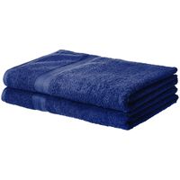 AmazonBasics Fade-Resistant Cotton Bath Sheet Towel - Pack of 2, Navy Blue