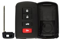 KeylessOption Keyless Remote Smart Car Uncut Blank Key Fob Case Shell Cover Housing For HYQ14FBA