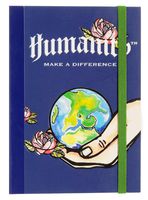 Humanity Globe-in-Hand Layflat Notebook with Elastic Closure, Ruled, 128 Pages, 4.125 x 5.875 Inches, Multicolored (19529)