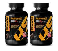 Workout Vitamins for Men - Amino ACIDS 1000MG Complex - Energy and Muscle Mass Strength Boost - bcaas Amino acids - 2 Bottles (200 Capsules)