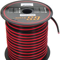 GS Power 12 Ga Gauge 100 feet CCA Copper Clad Aluminum Red/Black 2 Conductor Bonded Zip Cord Speaker Cable for Car Audio, Home Theater, LED Light, Model Train, Amplifier, Trailer Harness Wiring