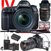 Canon EOS 5D Mark IV DSLR Camera with 24-70mm f/4L Lens (International Version) - Wireless Microphone System for Vlog and Interviews
