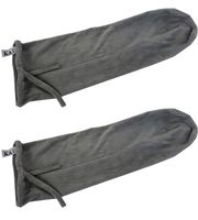 Ka Ua Cervical Neck Roll Bolster Pillow Case Set of 2- Plush Velour 4" Diameter x 16" - 18" Length (Gray, Standard 4 Inch)