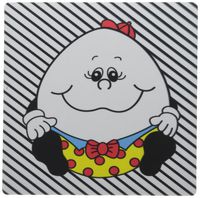 3dRose LLC 8 x 8 x 0.25 Inches Mouse Pad, Humpty Dumpty on Black N White Stripes (mp_109856_1)