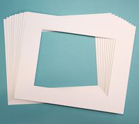 Pack of 10 WHITE 16x20 Picture Mats Matting with White Core Bevel Cut for 11x14 Pictures