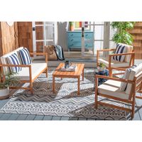 Safavieh PAT7030F Montez Natural and Beige 4-Piece Patio (Pillows Included) Outdoor Set