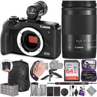 Canon EOS M6 Mark II Mirrorless Digital Camera and 18-150mm Lens + EVF-DC2 Viewfinder with Altura Photo Advanced Accessory and Travel Bundle