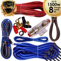 Complete 1500W Gravity 8 Gauge Amplifier Installation Wiring Kit Amp PK2 8 Ga Blue - For Installer and DIY Hobbyist - Perfect for Car/Truck/Motorcycle/RV/ATV