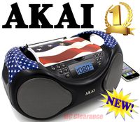 Akai CD/AM/FM Portable Boombox CE2000-USA Limited Edition with LCD Display + Aux + Bass Boost