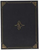 Geographics Black Certificate Cover, Gold Foil, Linen Texture, 8.75" x 11.25", 5/Pack (47840)