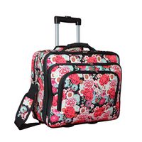 World Traveler Women's Fashion Print Rolling 17" Laptop Case-Flowers Bag, One Size
