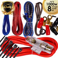 Complete 1000W Gravity 8 Gauge Amplifier Installation Wiring Kit Amp PK2 8 Ga Red - For Installer and DIY Hobbyist - Perfect for Car/Truck/Motorcycle/RV/ATV