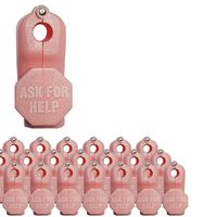 6mm Plastic Retail Shop Security Display Hook Anti- Theft, Anti Sweep Stop Lock for Pegboard or Slat-Wall Unlock Key is not Included (50 Please Ask for Help, Pink)