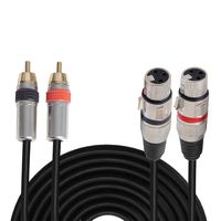 RCA to XLR Audio Cord - Dual RCA Male To XLR Female Connector 5 ft Heavy Duty Portable Professional Speaker Cable Wire Adapter - Delivers Sound - Pyle Pro PPRCX05