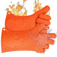 Jolly Green Products Ekogrips Premium BBQ Oven Gloves | Best Versatile Heat Resistant Grill Gloves | Insulated Silicone Oven Mitts for Grilling | Waterproof | Forearm Protection | Orange, XXL