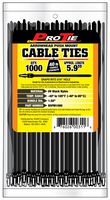 Pro Tie B5PM1000 5.9-Inch Arrowhead Push Mount Cable Tie, UV Black Nylon, 1000-Pack