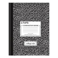 TOPS Composition Book, 10" x 7-7/8", College Rule, Black Marble Cover, 80 Sheets (63798)