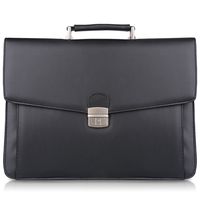 S-ZONE Mens Leather Flapover Briefcase Messenger Bag fit 14 inch Laptop Bag