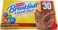 CARNATION BREAKFAST ESSENTIALS RICH MILK CHOCOLATE INSTANT BREAKFAST PACKETS IN BOX 37.76 OZ - 0050000123001