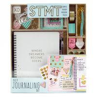 STMT DIY Journaling Set by Horizon Group USA, Personalize & Decorate Your Planner/Organizer/Diary with Stickers,Gems,Glitter Frames,Glitter Clips,Magnetic Bookmarks,Tassel Keychain & More.Pen Included