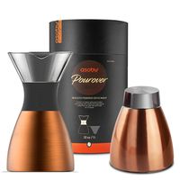 Asobu Copper Insulated Pour Over Coffee Maker (32 oz.) Double-Wall Vacuum, Stainless-Steel Filter, Stays Hot Up to 12 Hours, PO300-COP