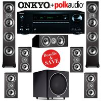 Polk Audio TSi 500 7.1 Home Theater Speaker System with Onkyo TX-NR757 7.2-Ch Network AV Receiver