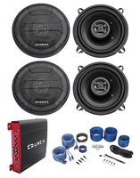 (4) Hifonics ZS525CX 5.25" 400w Car Stereo Speakers+4-Channel Amplifier+Amp Kit