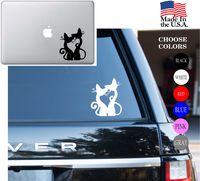 Animal lover Adopt Cats Lovers heart Pet Vinyl Decal Sticker - Car Window, Laptop, Wall, Mac (11" inches, Whites)