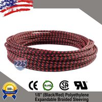 5 FT 1/8" 3mm Black Red Expandable Wire Cable Braided Sleeving Sheathing Loom Tubing US