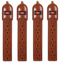 ClearMax 6-Outlet Surge Protector Power Strip with 450J Surge Protector - with Circuit Breaker - 3 Foot Cord - ETL Listed | Wood Look (4 Pack)