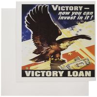 3dRose Vintage Victory Loan with American Eagle Advertising Poster - Greeting Cards, 6 x 6 inches, set of 12 (gc_149438_2)
