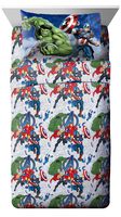 Marvel Avengers Blue Circle Twin Sheet Set- 3 Piece Set Super Soft and Cozy Kid's Bedding Features Captain America, Hulk, Iron Man, and Thor- Fade Resistant Microfiber Sheets (Official Marvel Product)