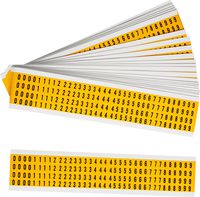 Brady 94739,  15 Series Combination Pack, 3/8" Height x 1/4" Width, Black on Yellow, Legend "Assorted 0 Thru 9"  (144/Card, 25 Cards/Package)