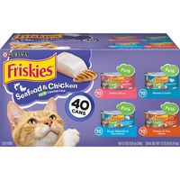 Purina Friskies Pate Wet Cat Food Variety Pack, Seafood & Chicken Pate Favorites - (40) 5.5 oz. Cans