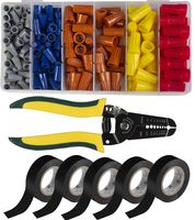 Maximm Cable AWG 10-22 Wire Stripper Bundle Kit - Wire Crimper And Multi-Function Hand Tool, 172 Pieces Assorted Screw-on Wire connectors, 5 Pack 3/4-In 30 Ft Utility PVC Electrical Tape - UL Approved