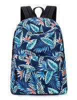 Leaper Leaves Laptop Backpack Girls Daypack Travel Satchel Handbag Dark Blue