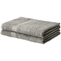 AmazonBasics Fade-Resistant Cotton Bath Sheet Towel - Pack of 2, Grey